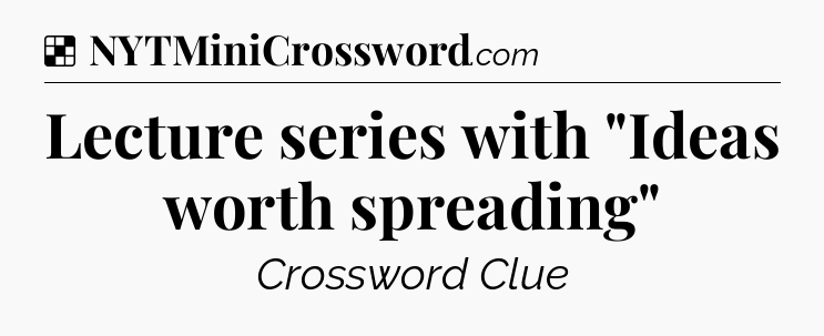 Solution: Lecture series with 