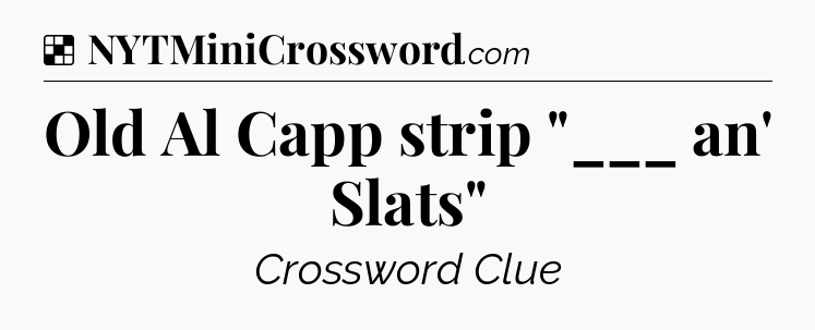 Solution: Old Al Capp strip 