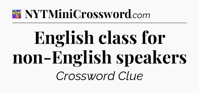 English class for non-English speakers Codycross