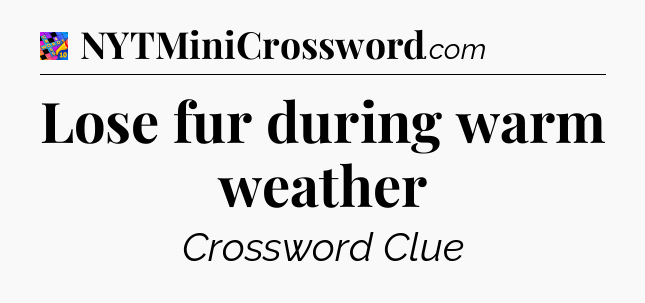 Lose fur during warm weather Crossword Clue