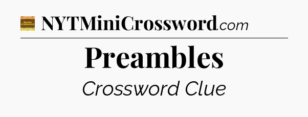 Preambles - Eugene Sheffer Crossword