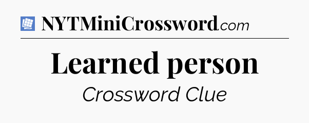 Learned person Puzzle Page Crossword Clue