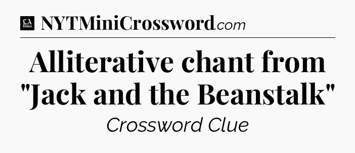 Alliterative chant from 