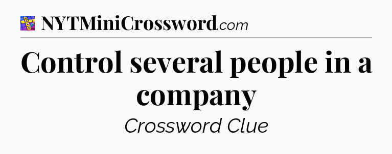Control several people in a company Codycross
