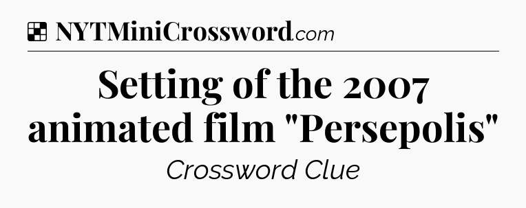 Solution: Setting of the 2007 animated film 