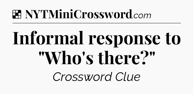 Solution: Informal response to 