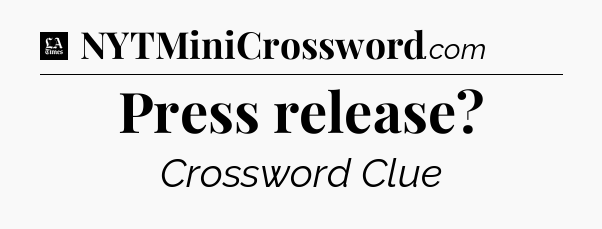 Press release - LA Times Crossword