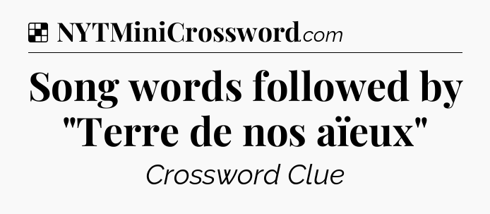 Solution: Song words followed by 