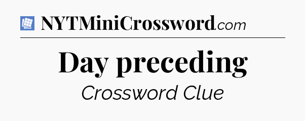 Day preceding Puzzle Page Crossword Clue