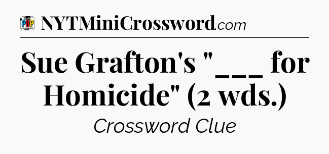Sue Grafton's 