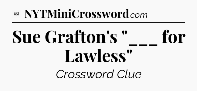 Sue Grafton's 