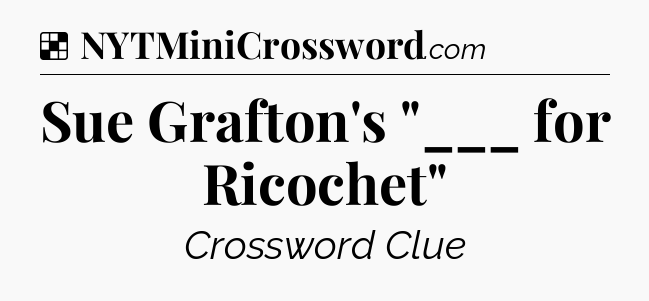 Solution: Sue Grafton's 