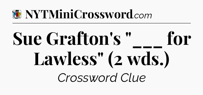 Sue Grafton's 