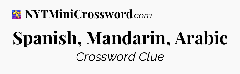 Spanish, Mandarin, Arabic Codycross