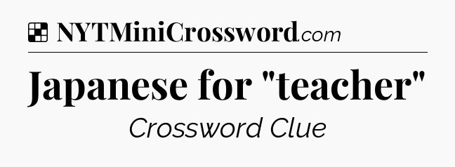 Solution: Japanese for 