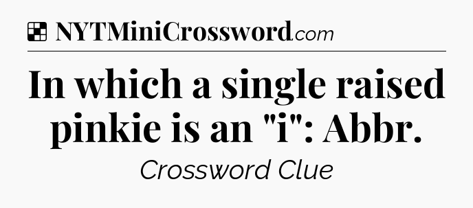 Solution: In which a single raised pinkie is an 