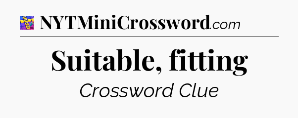 Suitable, fitting Codycross