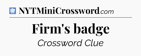 Firm's badge Puzzle Page Crossword Clue