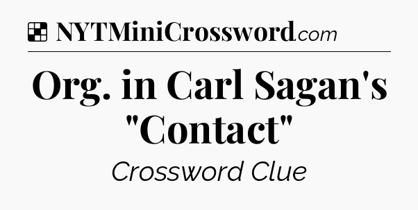 Solution: Org. in Carl Sagan's 