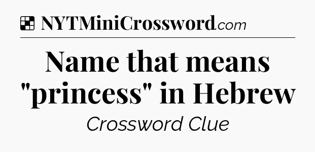 Solution: Name that means 