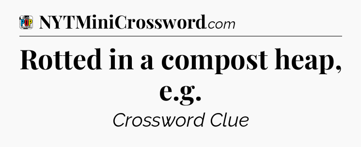 Rotted in a compost heap, e.g Crossword Clue