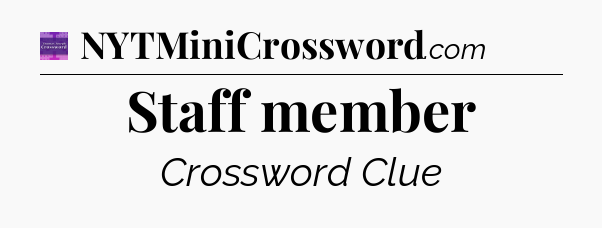 Staff member - Thomas Joseph Crossword