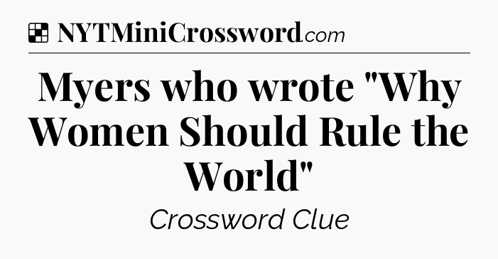 Solution: Myers who wrote 