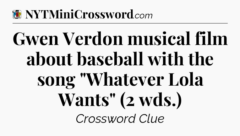 Gwen Verdon musical film about baseball with the song 