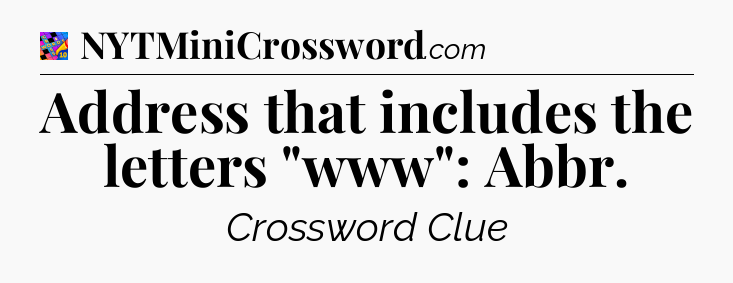 Address that includes the letters 