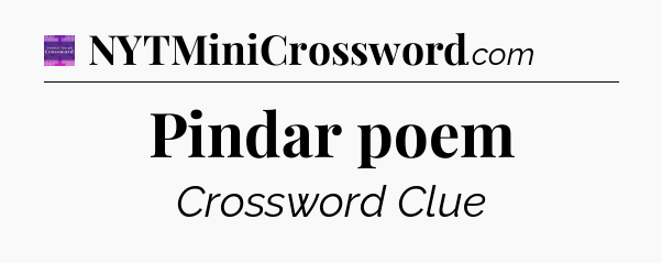 Pindar poem - Thomas Joseph Crossword