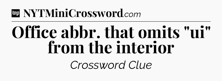 Office abbr. that omits 