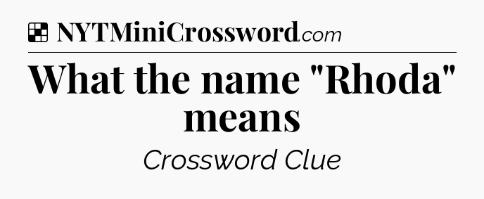 Solution: What the name 