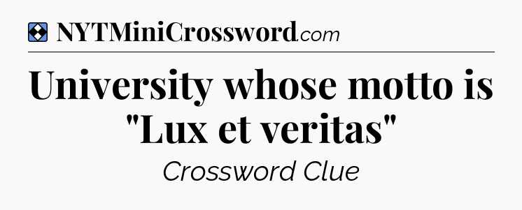 Solution: University whose motto is 