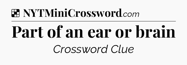 Solution: Part of an ear or brain - NYT Crossword