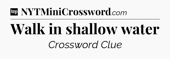Walk in shallow water Crossword Clue