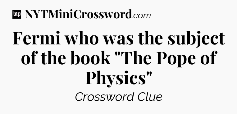 Fermi who was the subject of the book 