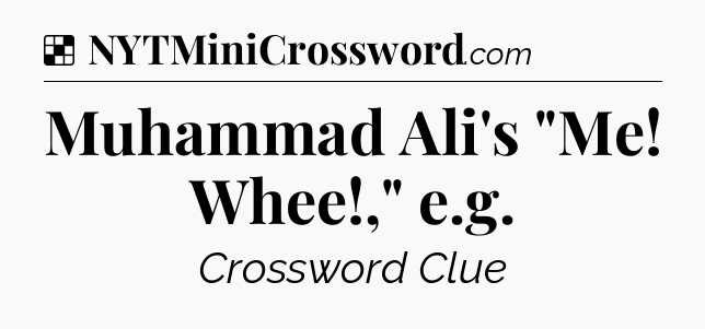 Solution: Muhammad Ali's 