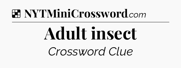 Solution: Adult insect - NYT Crossword