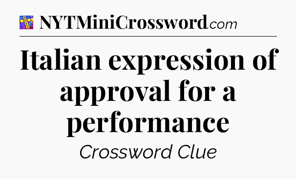 Italian expression of approval for a performance Codycross