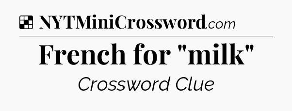 Solution: French for 