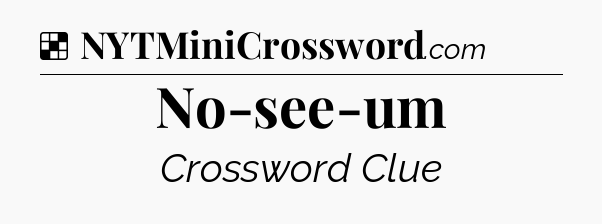 Solution: No-see-um - NYT Crossword