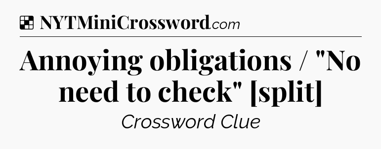 Solution: Annoying obligations / 