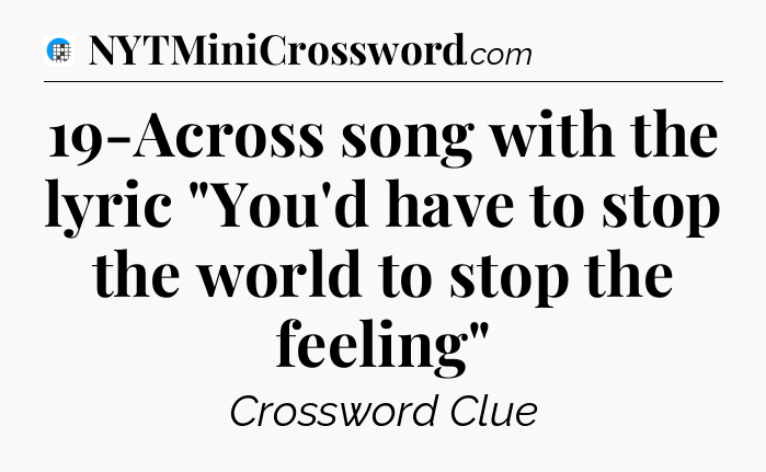 19-Across song with the lyric 