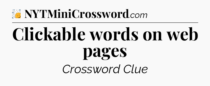Clickable words on web pages - 7 Little Words