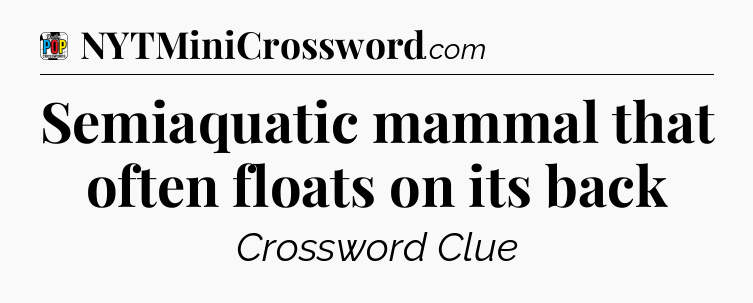 Semiaquatic mammal that often floats on its back Crossword Clue