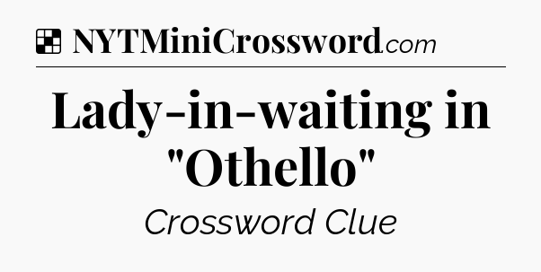 Solution: Lady-in-waiting in 