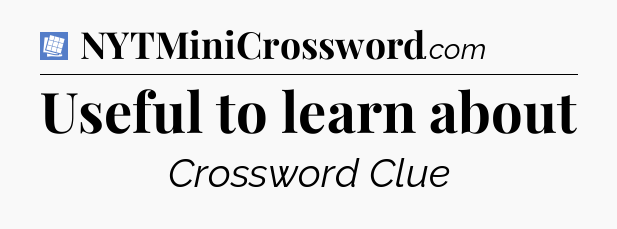 Useful to learn about Puzzle Page Crossword Clue