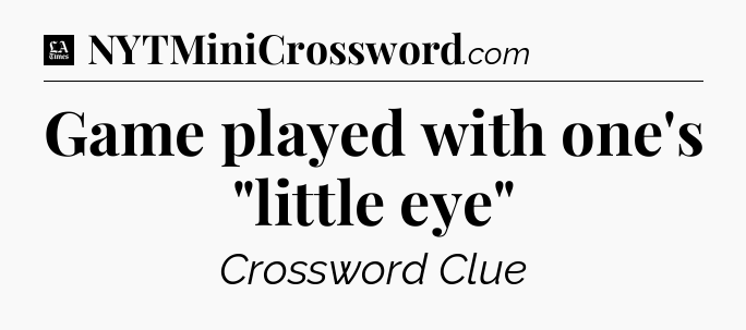 Game played with one's 