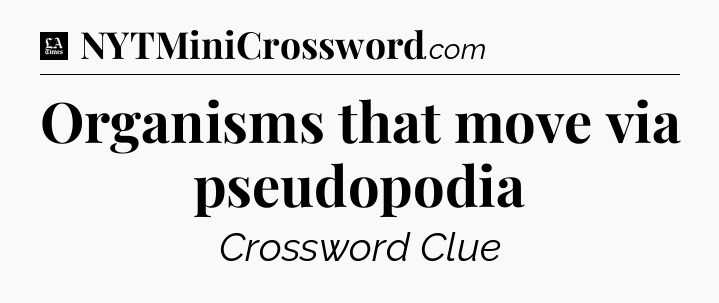 Organisms that move via pseudopodia - LA Times Crossword