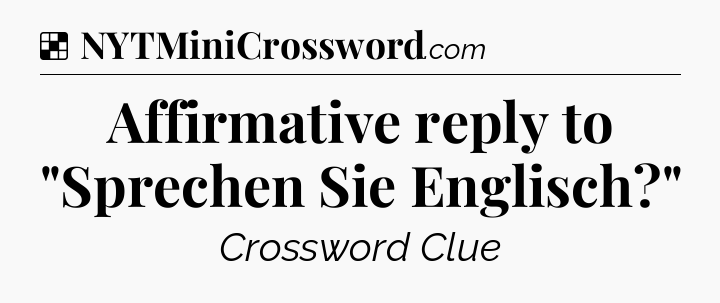 Solution: Affirmative reply to 